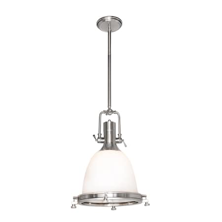 Hi-Bay 1-Light 14 Wide Satin Nickel Pendant Light